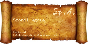 Szondi Ágota névjegykártya